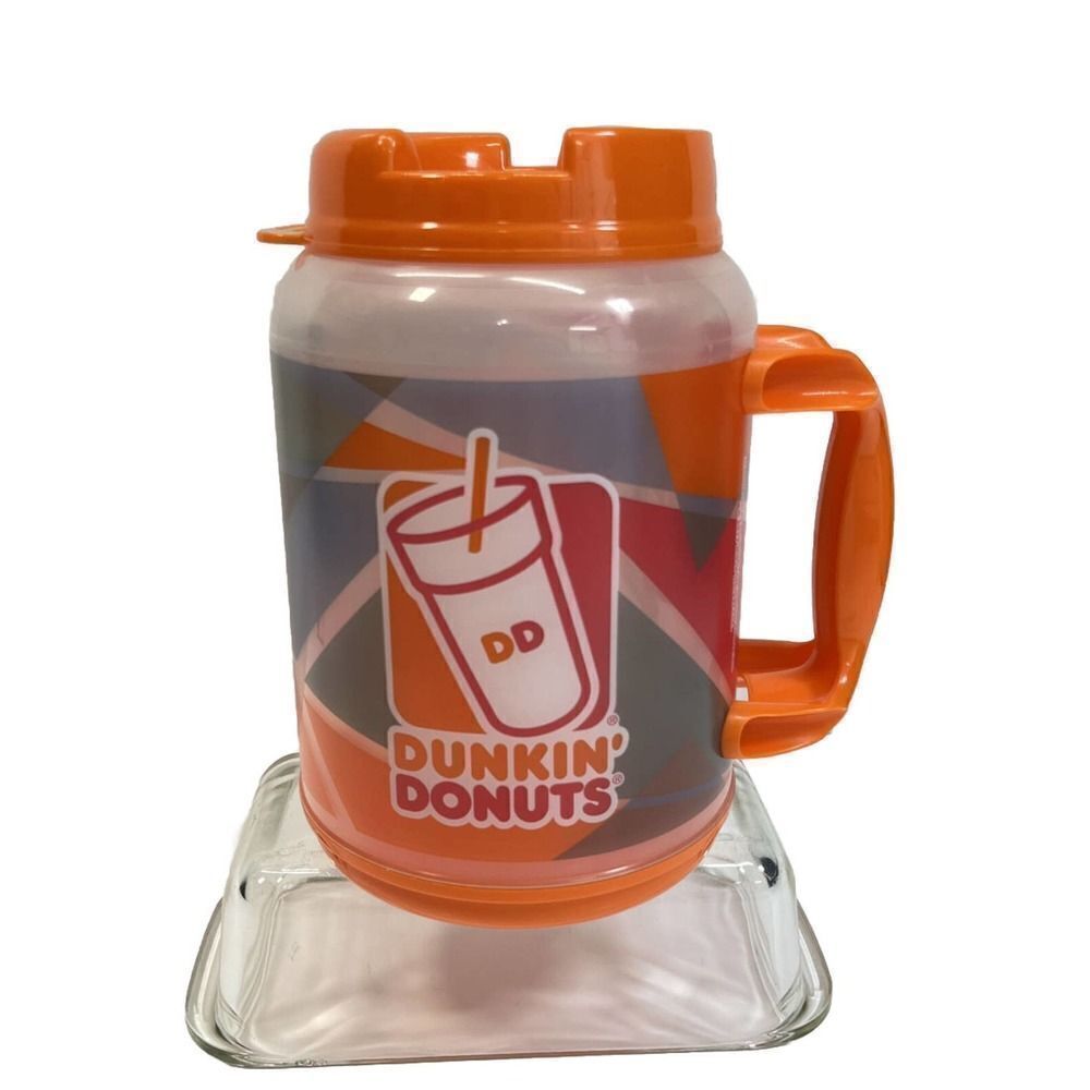Dunkin Donuts 64oz Travel Tumbler Cup Mug Jug XL w/ Straw‎ Whirley BPA Free Rare